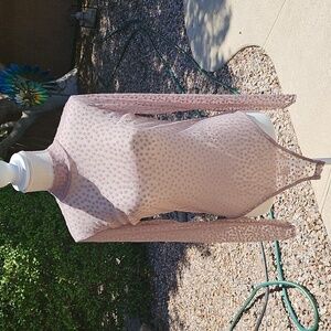 🆕️ Boohoo Beige Long Sleeve- Tall Bodysuit, Sheer Size 12